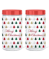 Style Setter Trees "Merry Christmas" Glass Jar, 60 oz