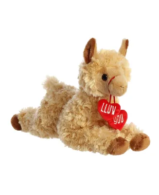Aurora Medium Just Sayin' Lluv You Llama Valentine Heartwarming Plush Toy Brown 12"