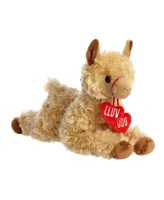 Aurora Medium Just Sayin' Lluv You Llama Valentine Heartwarming Plush Toy Brown 12"