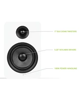 Kanto YUP6 Passive Bookshelf Speakers with 1" Silk Dome Tweeter and 5.25" Kevlar Woofer - Pair