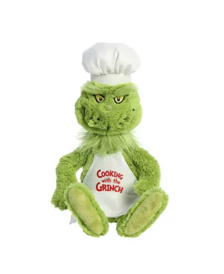 Aurora Large Chef Grinch Dr. Seuss Whimsical Plush Toy Green 14"