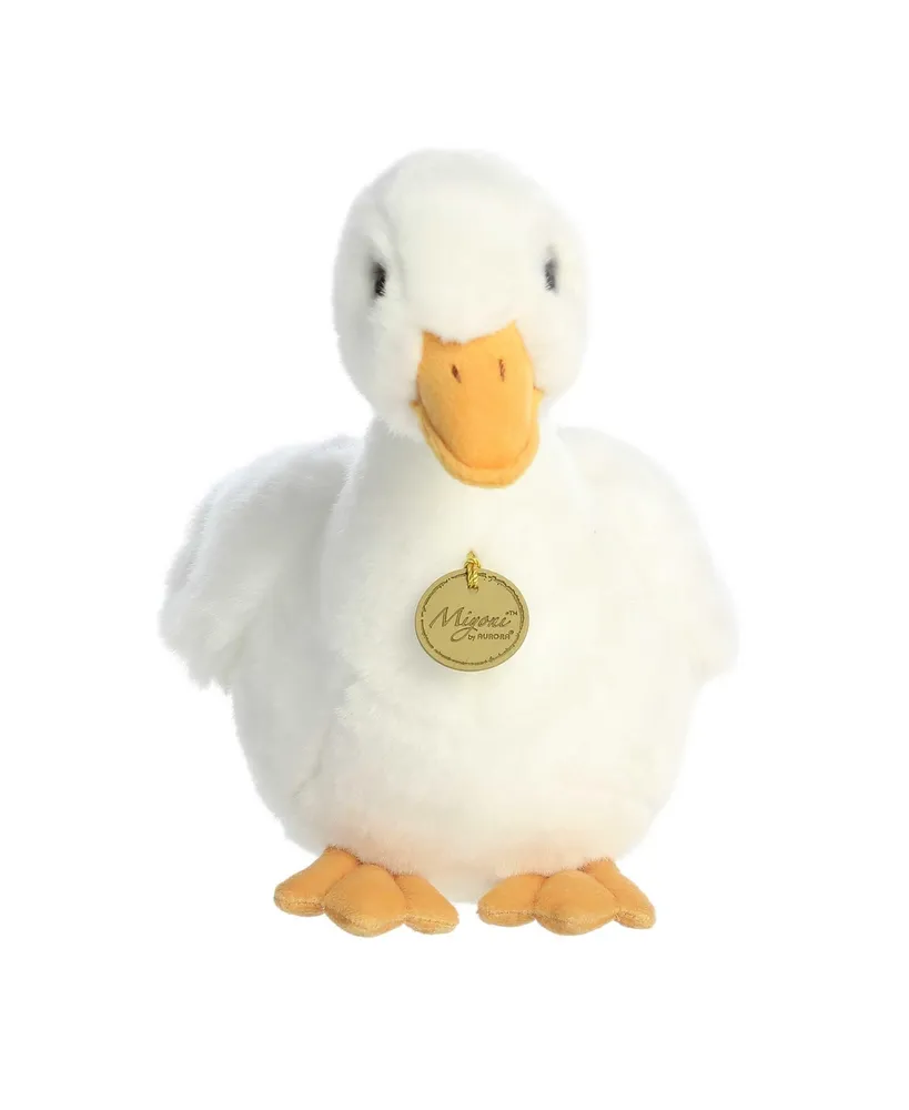 Aurora Medium American Pekin Duck Miyoni Realistic Plush Toy White 11"