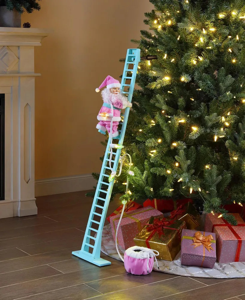 43" Animated Pastel Super Climbing Santa