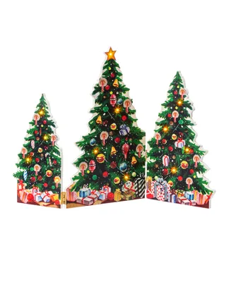 15" Illuminated Folding Scene Christmas Trees