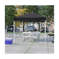 Tamar 10'X10' Weather Resistant, Uv Coated Pop Up Canopy Tent With Reinforced Corners, Height Adjustable Frame And Carry Bag