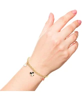 Disney Mickey Mouse Charm Bracelet 6.5" + 1" - Official License Gold Plated 100th Anniversary Limited Edition Bracelet