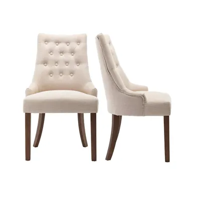 Tufted Upholstered Wingback Dining Chair