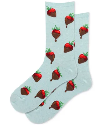 Hot Sox Women's Chocolate Covered Strawberries Crew Socks