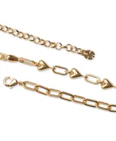 Lucky Brand Gold-Tone Heart Link Collar Necklace, 15-3/4" + 3" extender