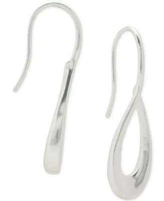Lucky Brand Silver-Tone Open Teardrop Threader Earrings
