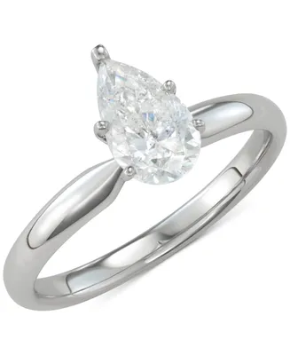 Diamond Pear-Cut Solitaire Engagement Ring (1 ct. t.w.) in 14k White Gold