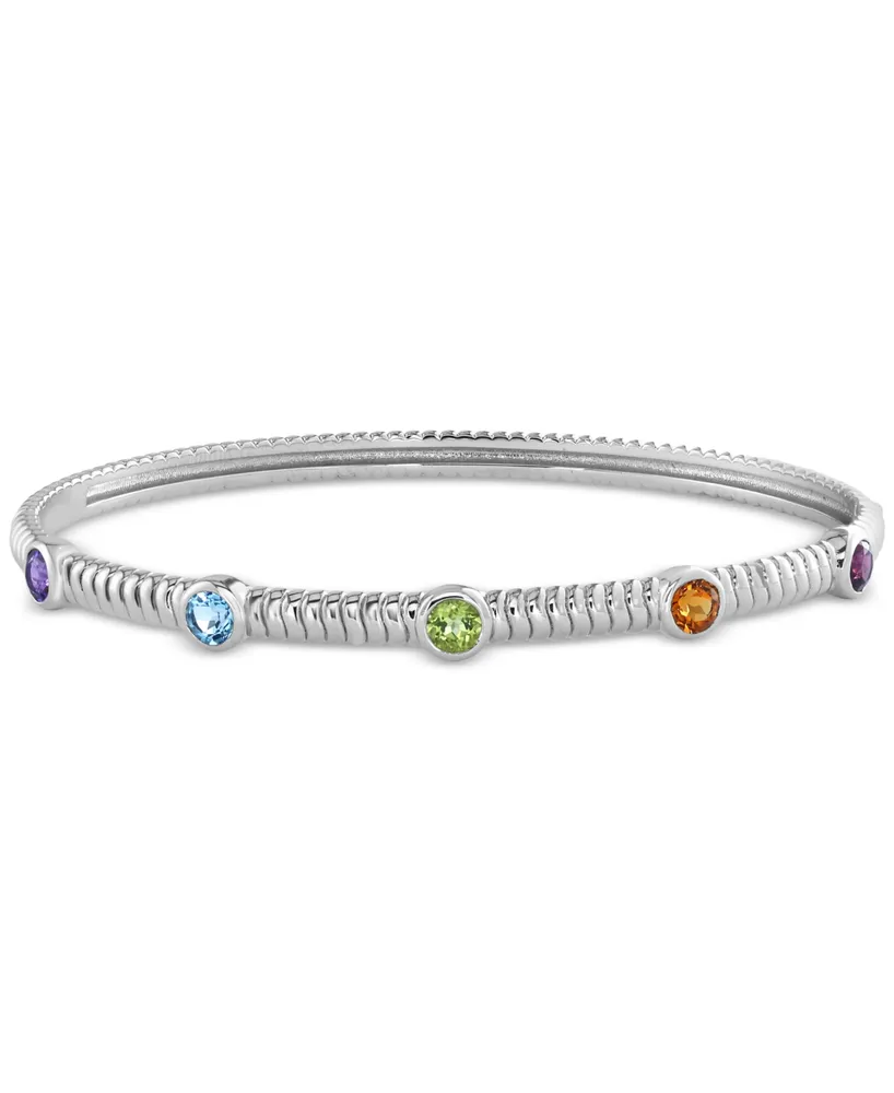 Effy Multi-Gemstone Bezel Bangle Bracelet (1-5/8 ct. t.w.) in Sterling Silver