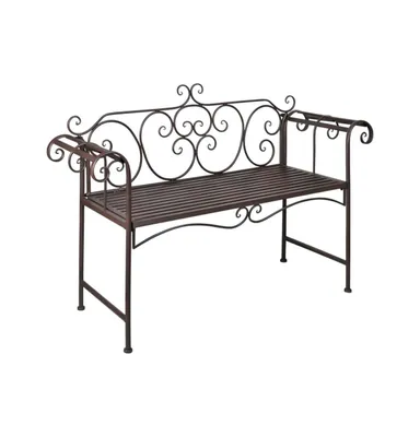 Patio Bench 52" Steel Antique Brown