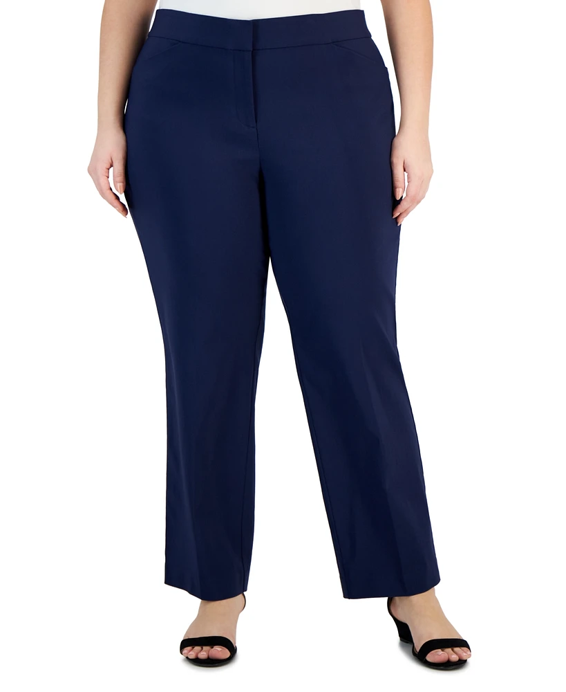 Jm Collection Plus Curvy-Fit Straight-Leg Pants, Created for Macy's