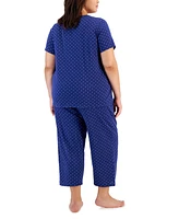 Charter Club Plus Size 2-Pc. Cotton Cropped Pajamas Set, Created for Macy's