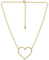 Giani Bernini Open Heart Pendant Necklace, 16" + 2" Extender, Created for Macy's