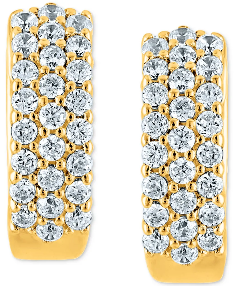 Diamond Pave Small Hoop Earrings (1/2 ct. t.w.) in 14k Gold