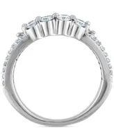 Diamond Triple Row Statement Ring (1 ct. t.w.) in 14k White Gold