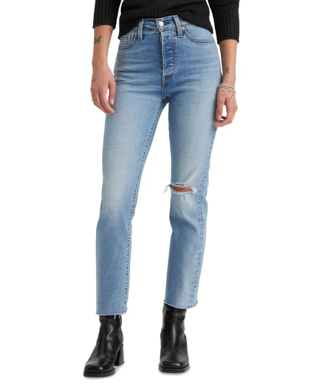 Levi's Women's Wedgie Straight-Leg High Rise Cropped Jeans