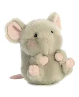 Aurora Mini Frisk Mouse Rolly Pet Round Plush Toy Gray 5"