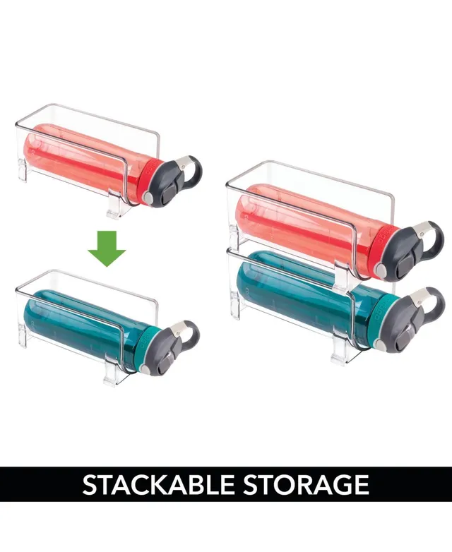 MDesign Plastic Stackable Bathroom Storage Organizer with Drawer, 4 Pack,  Clear