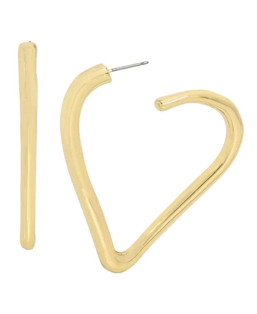 Robert Lee Morris Soho Gold-Tone Heart Hoop Earrings