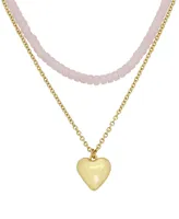 Robert Lee Morris Soho Faux Stone Puffy Heart Layered Necklace