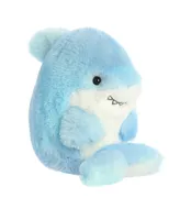 Aurora Mini Sutton Shark Rolly Pet Round Plush Toy Blue 5"