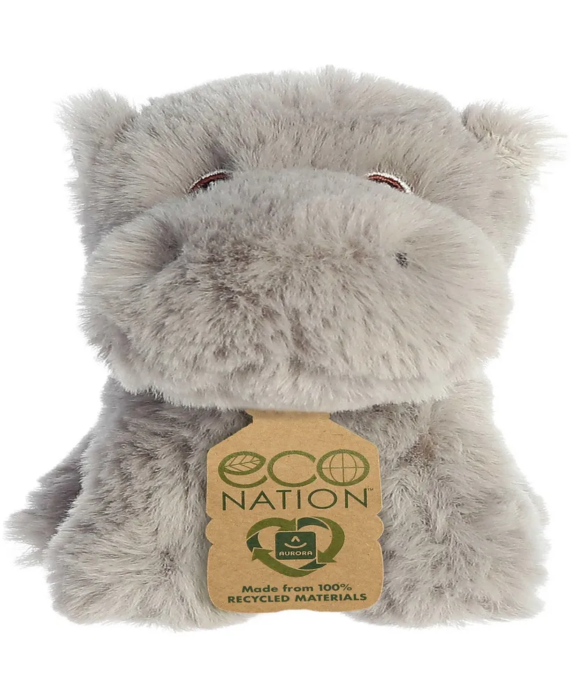 Aurora Mini Hippopotamus Eco Nation Eco-Friendly Plush Toy Gray 5"