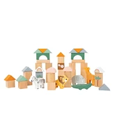 Small Foot Building Blocks Safari Theme - 50 Pieces