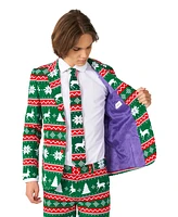 OppoSuits Big Boys Festive Christmas Party Outfit Including Blazer, Pants and Tie Suit Set