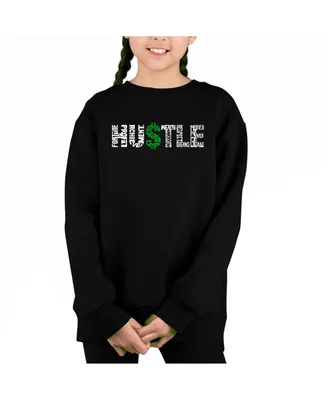 La Pop Art Kids Hustle Word Crewneck Sweatshirt