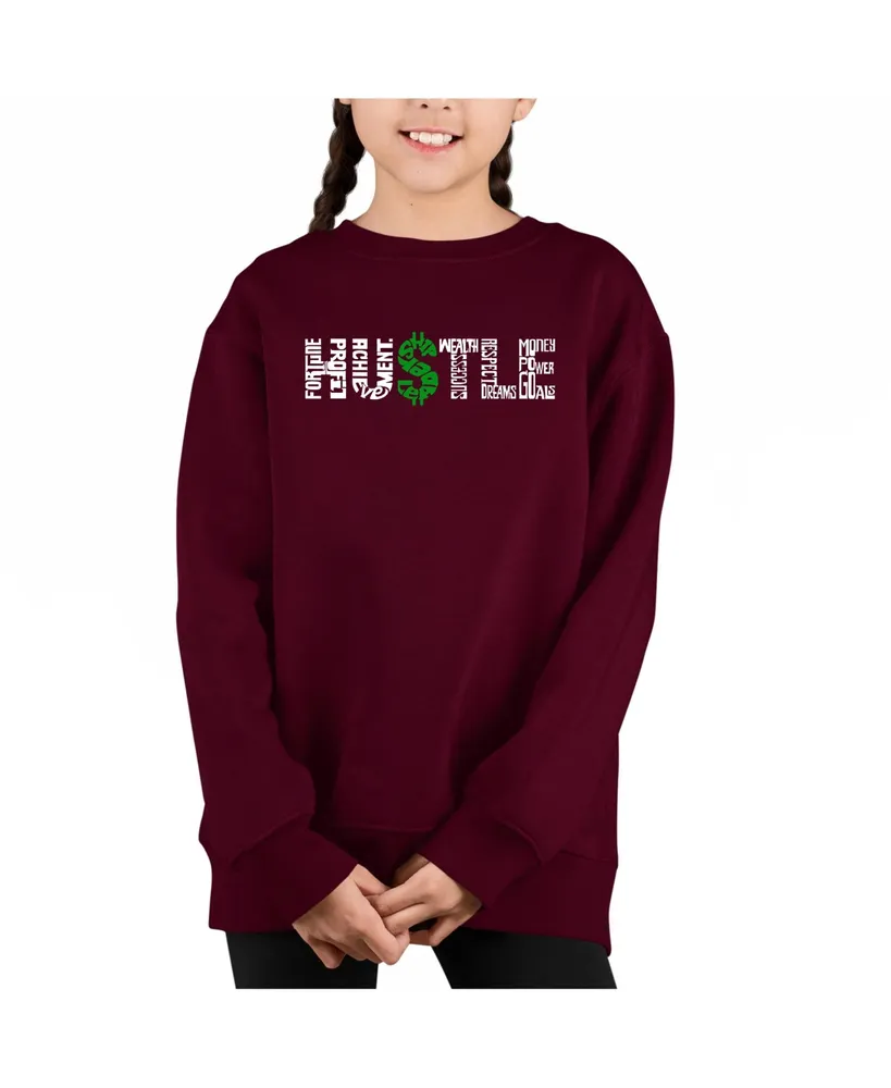 La Pop Art Kids Hustle Word Art Crewneck Sweatshirt