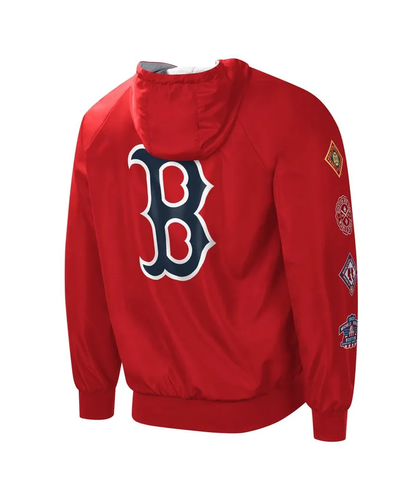 Men's G-iii Sports by Carl Banks Red/Gray Boston Red Sox Southpaw Reversible Raglan Hoodie Full-Zip Jacket