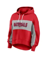 Women's Fanatics Red Washington Nationals Filled Stat Sheet Pullover Hoodie