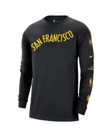 Men's Nike Black Golden State Warriors 2023/24 City Edition Max90 Expressive Long Sleeve T-shirt