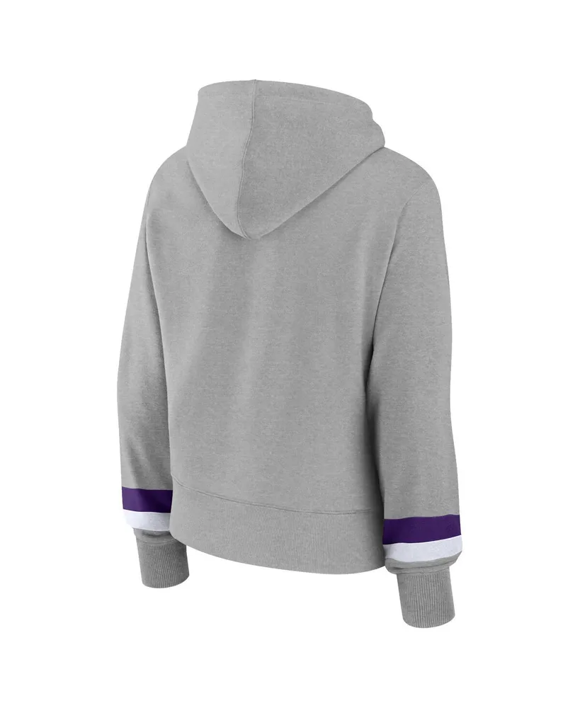 Women's Fanatics Heather Gray Los Angeles Lakers Halftime Pullover Hoodie