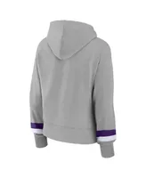 Women's Fanatics Heather Gray Los Angeles Lakers Halftime Pullover Hoodie