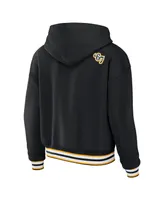 Women's Wear by Erin Andrews Black Pittsburgh Penguins Lace-Up Pullover Hoodie