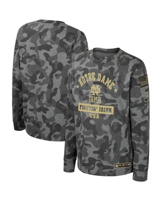 Big Boys Colosseum Camo Notre Dame Fighting Irish Oht Military-Inspired Appreciation Dark Star Long Sleeve T-shirt