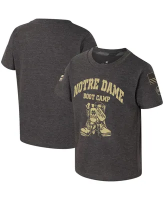 Toddler Boys and Girls Colosseum Charcoal Notre Dame Fighting Irish Oht Military-Inspired Appreciation Boot Camp T-shirt