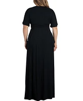 Kiyonna Plus Indie Flair Maxi Dress with Kimono Sleeves