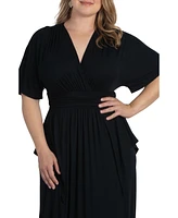 Kiyonna Plus Indie Flair Maxi Dress with Kimono Sleeves