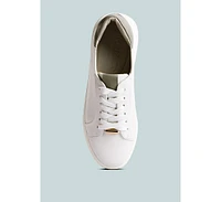 Schick Womens Lace Up Leather Sneakers