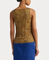 Lauren Ralph Lauren Women's Beaded Mesh Sleeveless Blouse