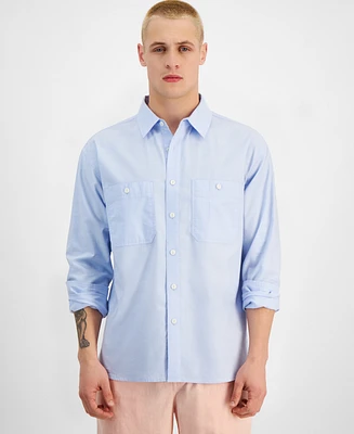 Sun + Stone Men's Bruno Oversized Button-Front Long Sleeve Shirt, Created for Macy's