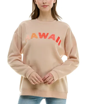 Ultra Flirt Juniors' Chenille-Trim Graphic Sweatshirt