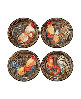 Certified International Gilded Rooster 4-Pc. Soup/Pasta Bowl