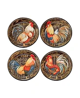 Certified International Gilded Rooster 4-Pc. Soup/Pasta Bowl