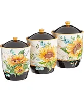 Certified International Sunflower Fields 3-Pc. Canister Set